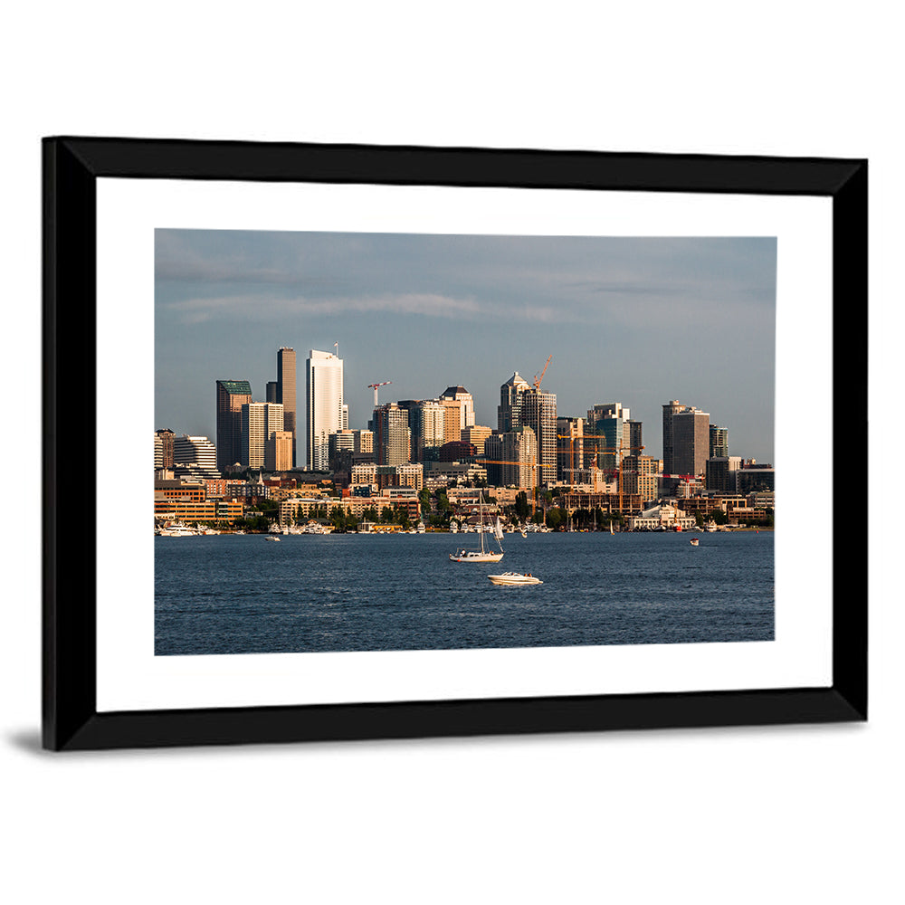 Seattle Skyline at Golden Hour Wall Art
