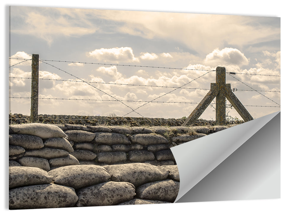 Wwi Trench with Sandbags Wall Art