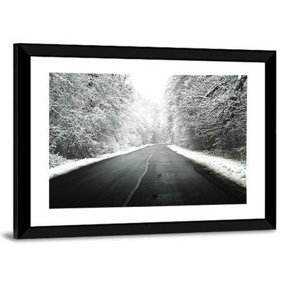 Glowing Winter Road Wall Art