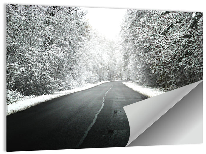 Glowing Winter Road Wall Art as a poster print