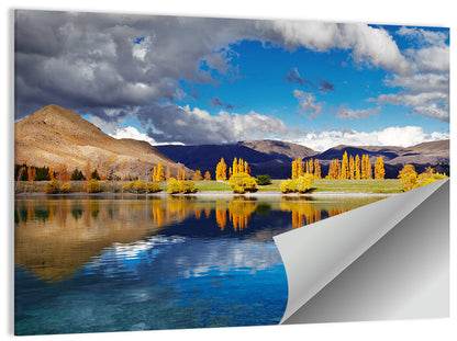 Lake Tekapo Autumn Reflection Wall Art