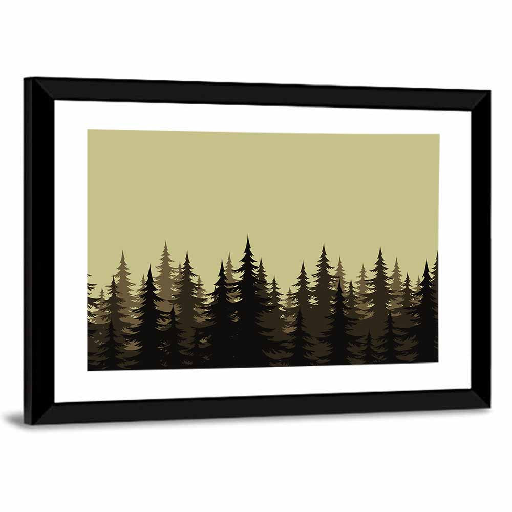 Fir Tree Silhouettes Wall Art