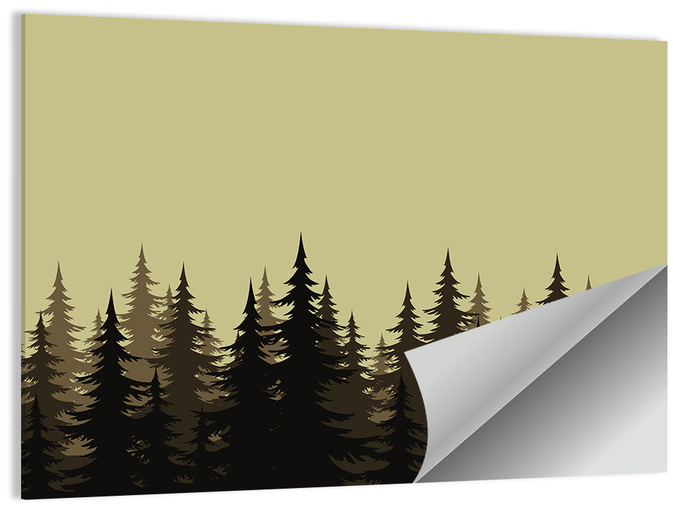 Fir Tree Silhouettes Wall Art