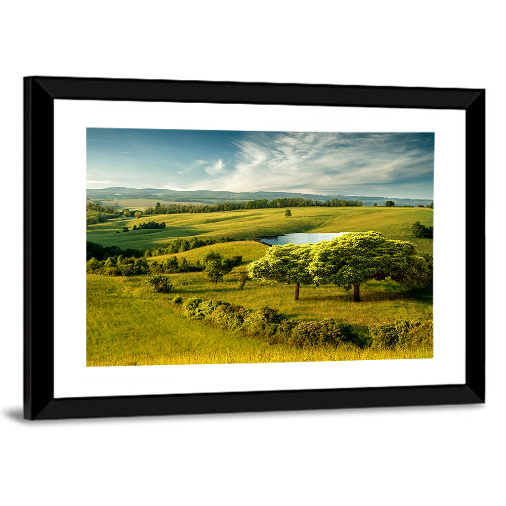 Rolling Hills with Pond Wall Art