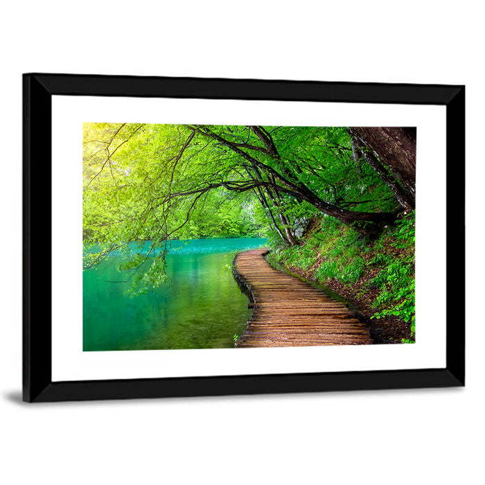 Plitvice Lakes Boardwalk Wall Art as a framed print