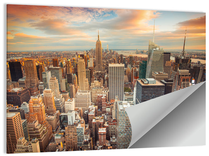 Midtown Manhattan Skyline at Sunset Wall Art as a poster print