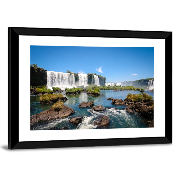 Iguazu River and Falls, Foz Do Iguaçu Wall Art as a framed print