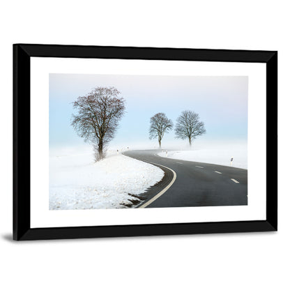 Foggy Winter Road Wall Art