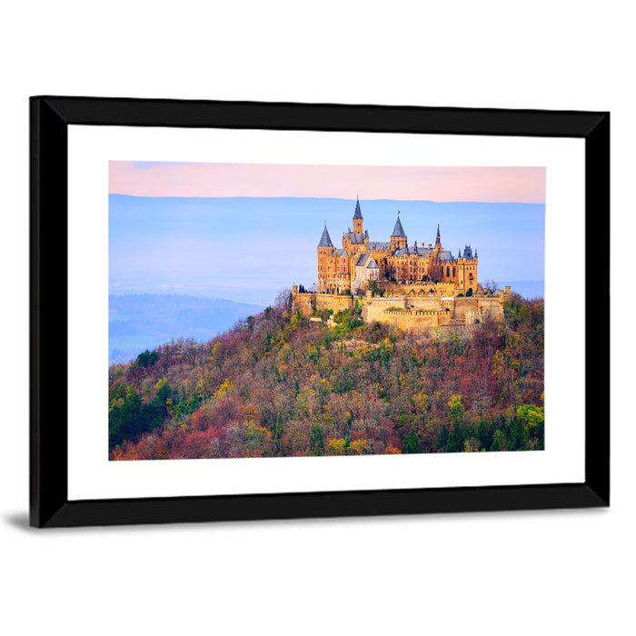 Hohenzollern Castle at Sunset Wall Art as a framed print
