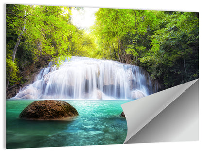 Erawan Falls Turquoise Waterfall Wall Art