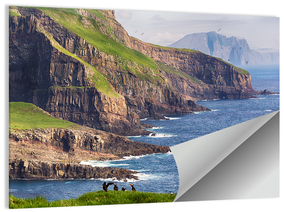Mykines Cliffs, Faroe Islands Wall Art, poster print, landscape