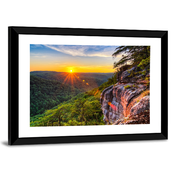 Big South Fork Gorge Sunset Wall Art as a framed print