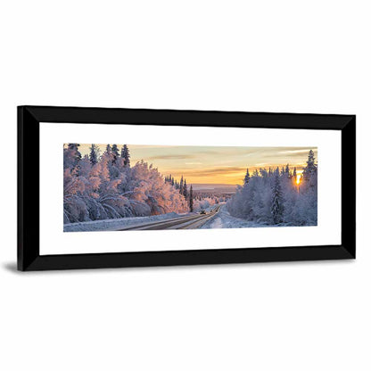 Winter Road at Sunset Wall Art