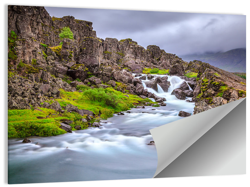 Öxarárfoss Stream, Þingvellir Wall Art