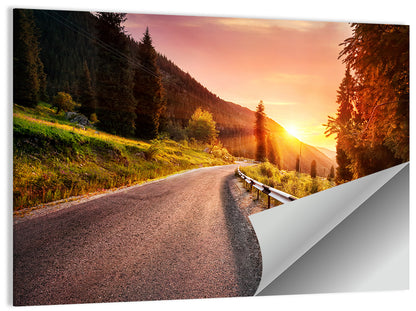 Golden Hour Mountain Road Wall Art