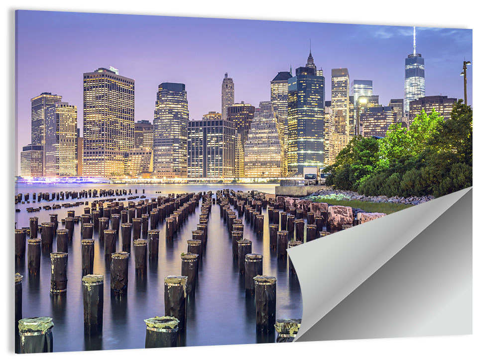 Manhattan Skyline at Twilight Wall Art