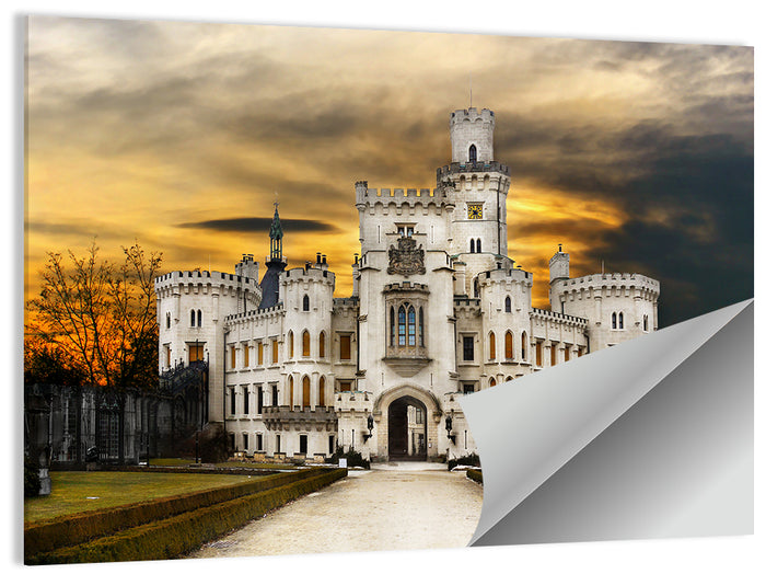 Hluboká Castle at Sunset Wall Art as a poster print