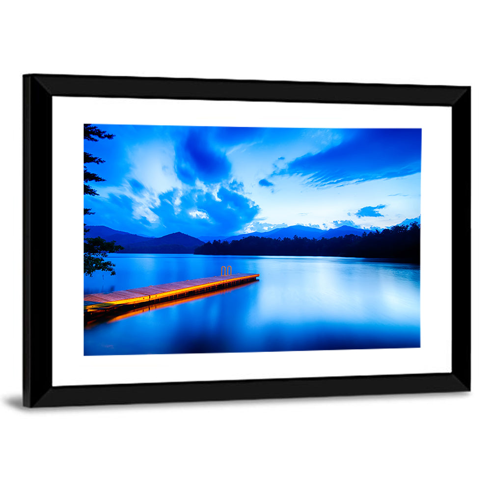 Lake Santeetlah Pier at Dusk Wall Art