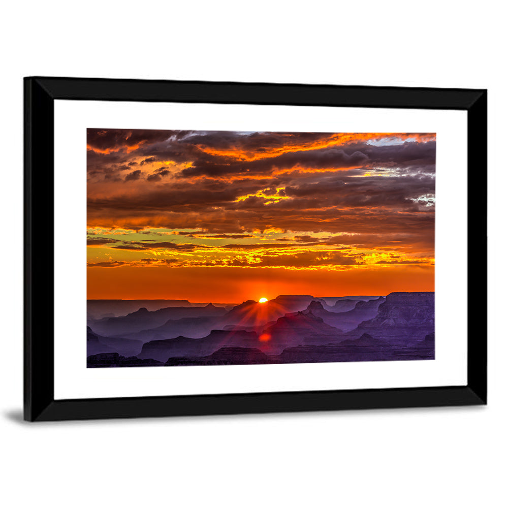 Lipan Point Sunset Sunburst Wall Art