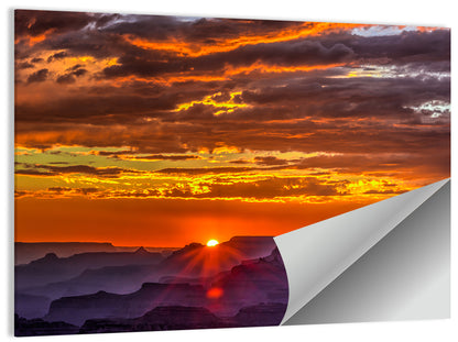 Lipan Point Sunset Sunburst Wall Art