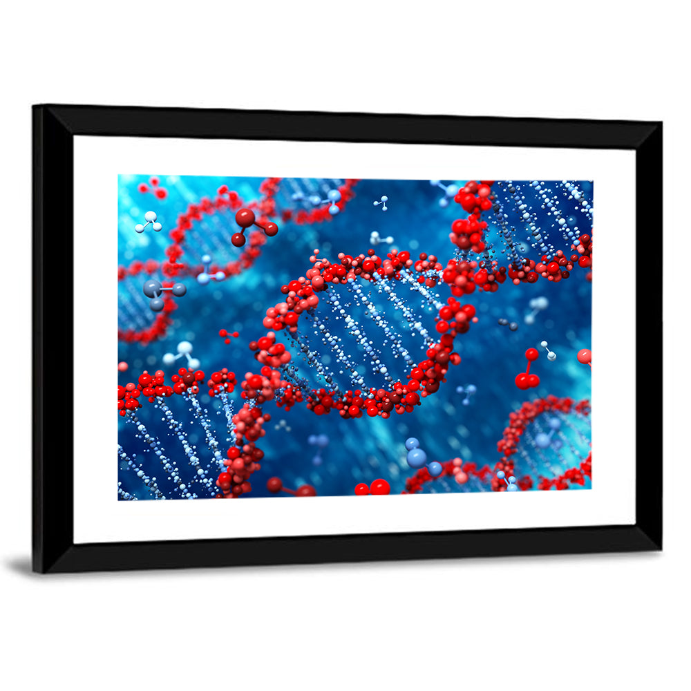 Glowing Dna Helix Wall Art