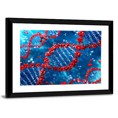 Glowing Dna Helix Wall Art