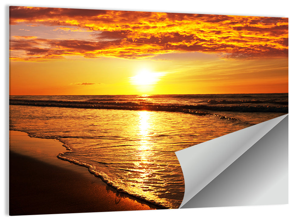 Golden Thai Beach Sunset Wall Art