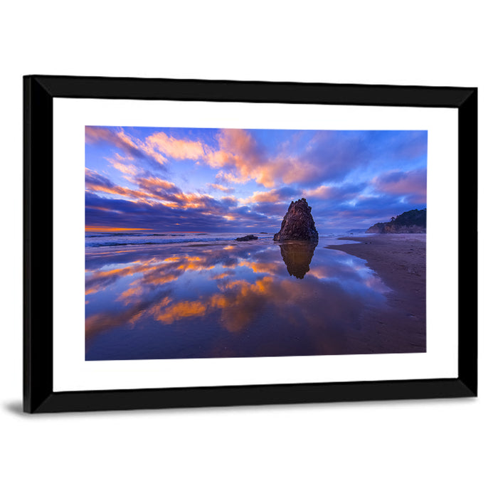 Oregon Coast Sea Stack Sunset Wall Art as a framed print