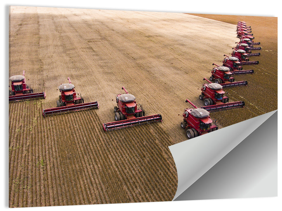 Aerial Soybean Harvest Wall Art