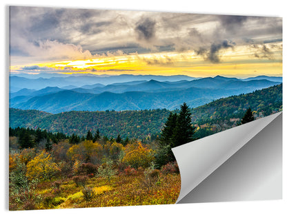 Cowee Mountains Sunset Wall Art