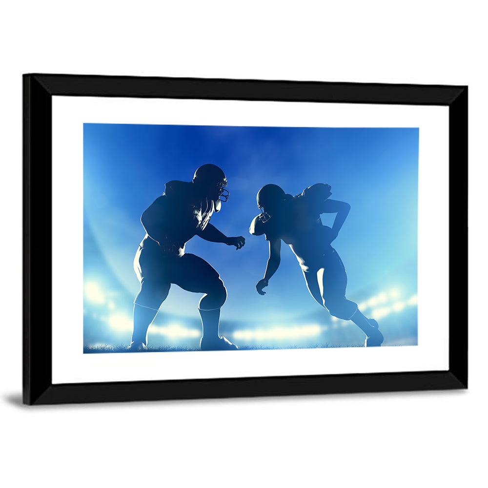 Stadium Football Silhouettes Wall Art