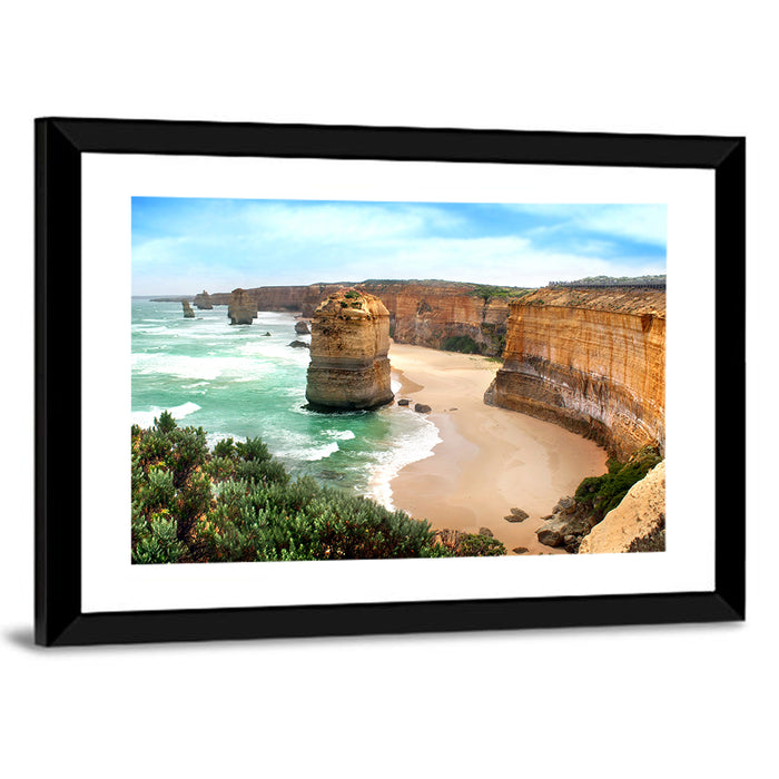 Twelve Apostles Coastline Wall Art as a framed print