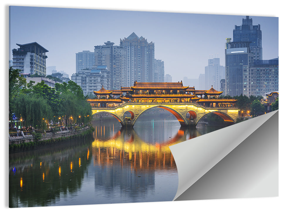 Anshun Bridge at Twilight Wall Art