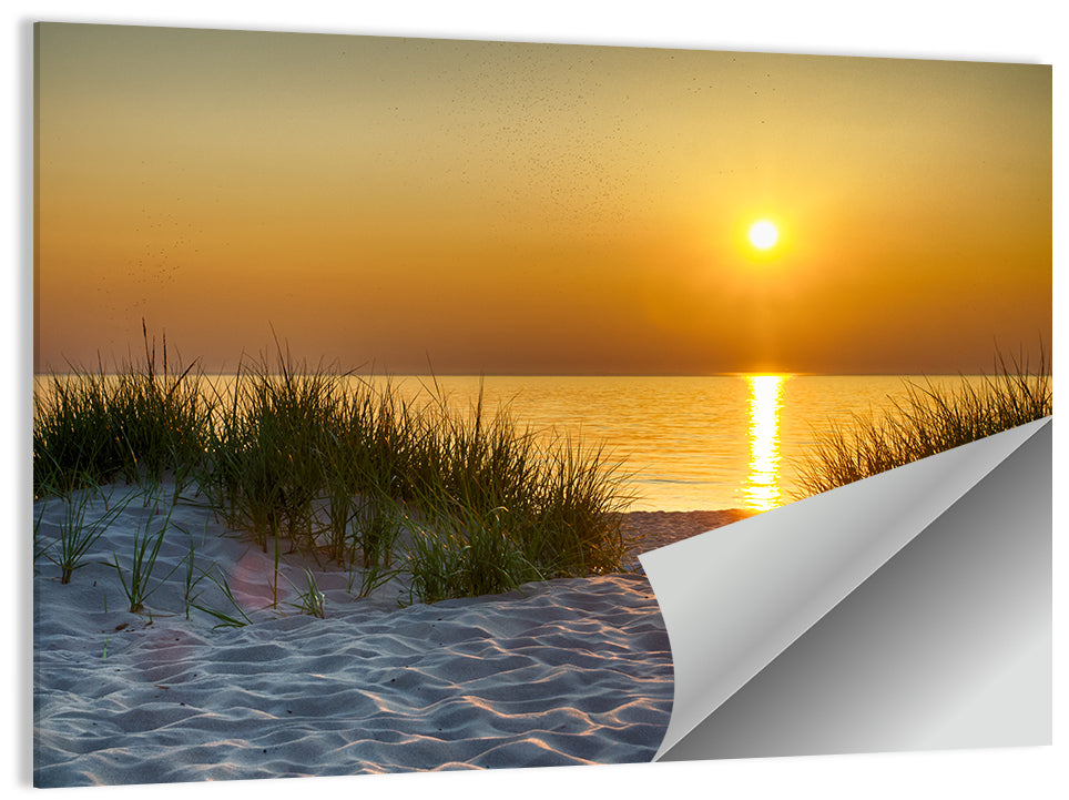 Lake Michigan Sunset Dunes Wall Art