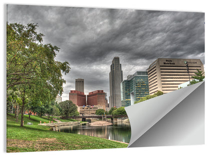 Omaha Skyline at Gene Leahy Mall Wall Art