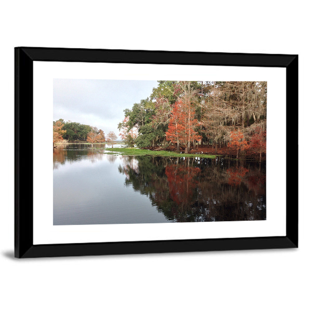 Autumn Lake Reflection Wall Art