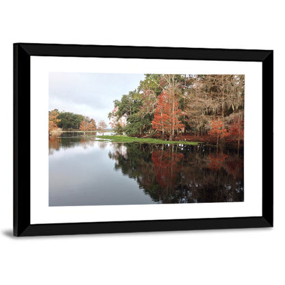 Autumn Lake Reflection Wall Art