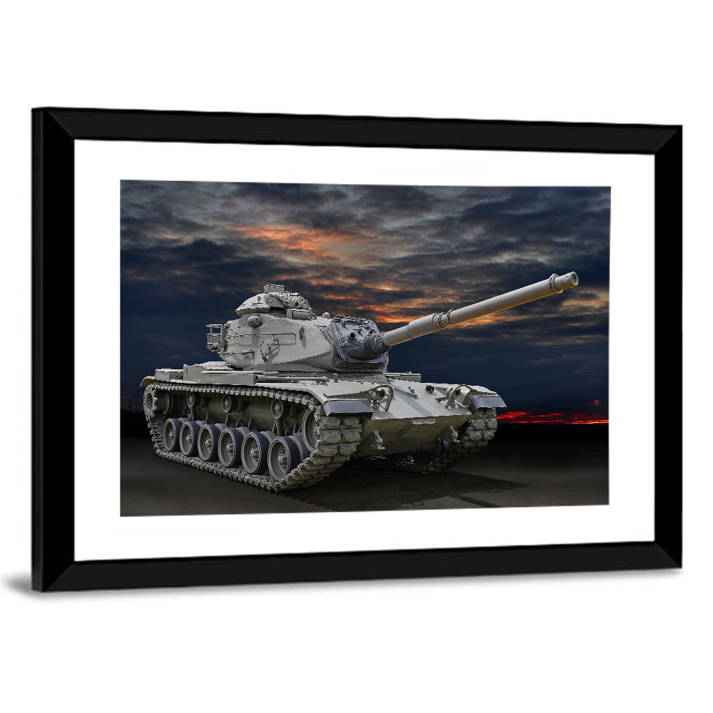 Tracked Tank at Sunset Wall Art