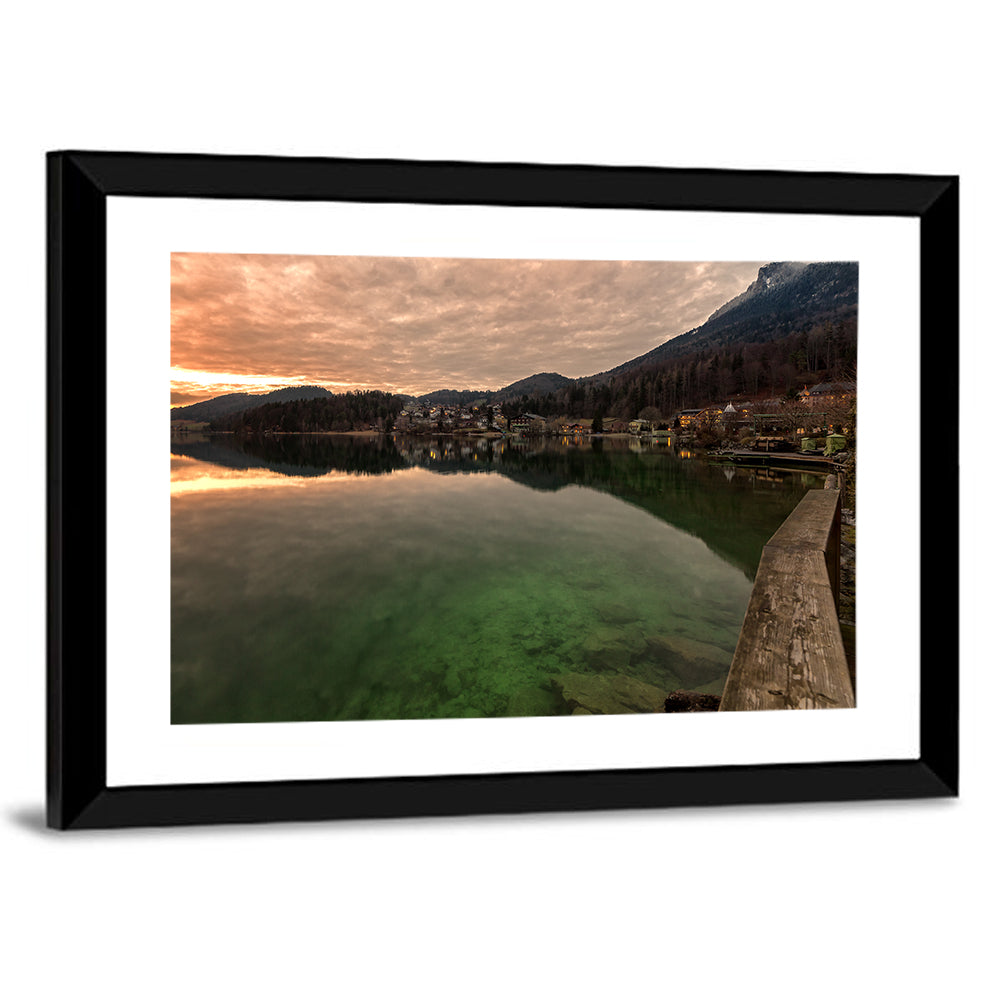 Fuschlsee Pier at Sunset Wall Art