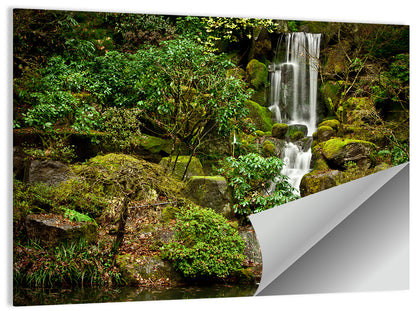 Secluded Mossy Waterfall Wall Art
