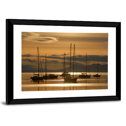 Sailboats at Sunrise Wall Art