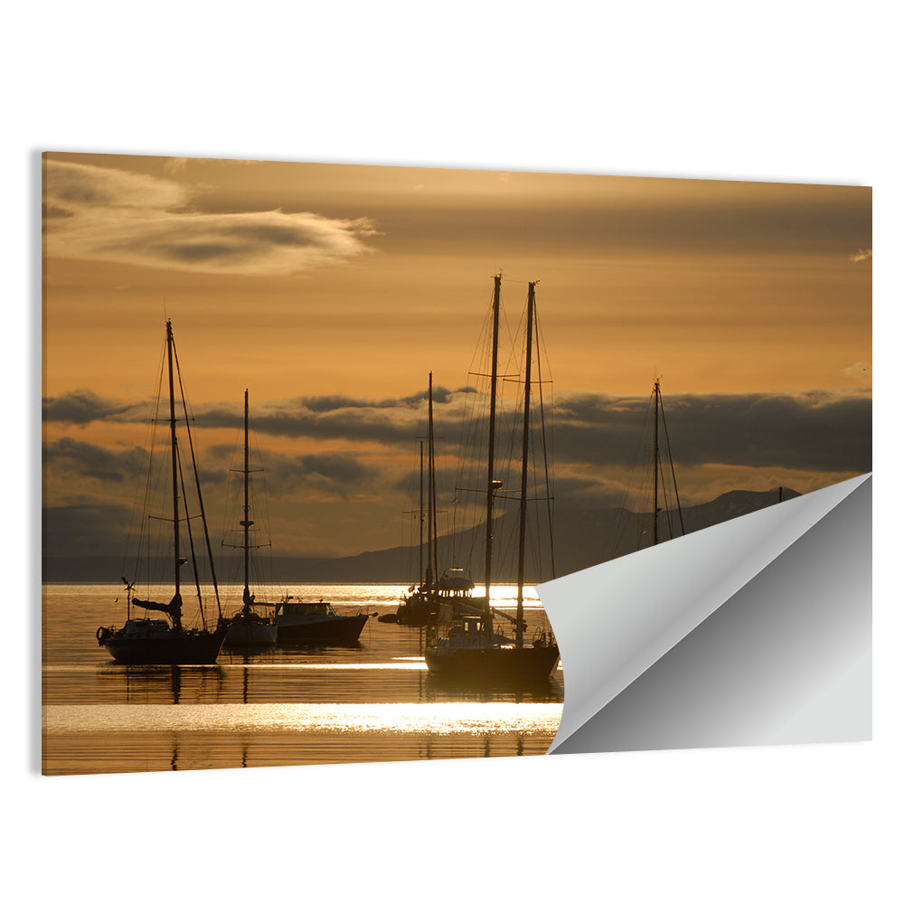 Sailboats at Sunrise Wall Art