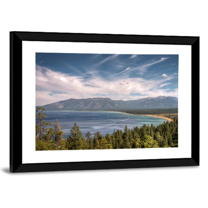 Pines Above a Blue Lake Wall Art