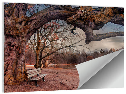 Autumn Pavilion with Swan Wall Art
