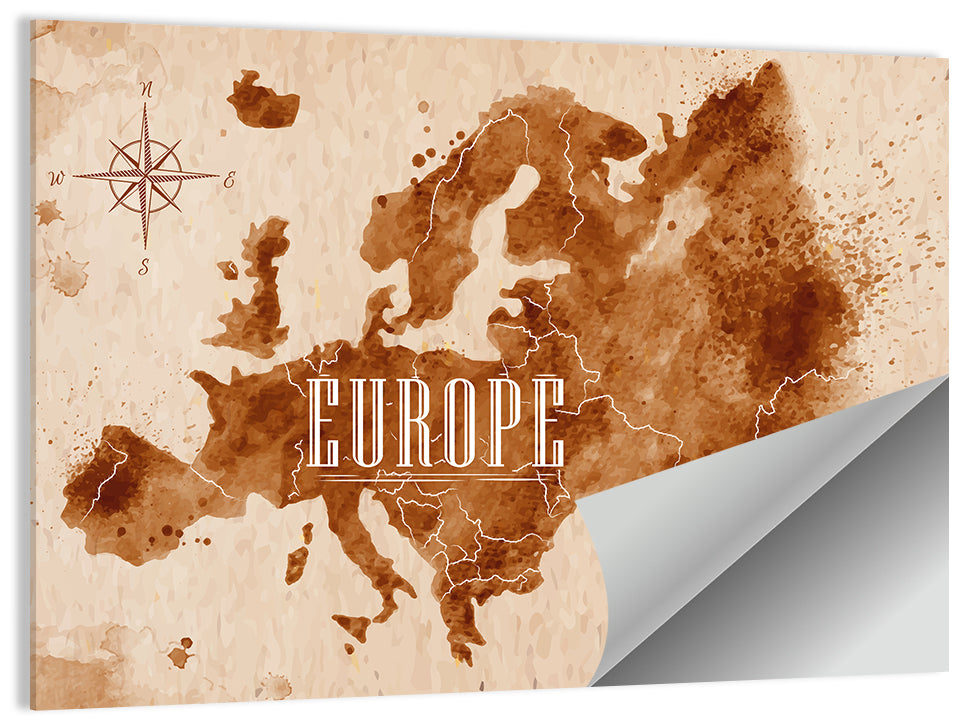 Retro Europe Map Wall Art