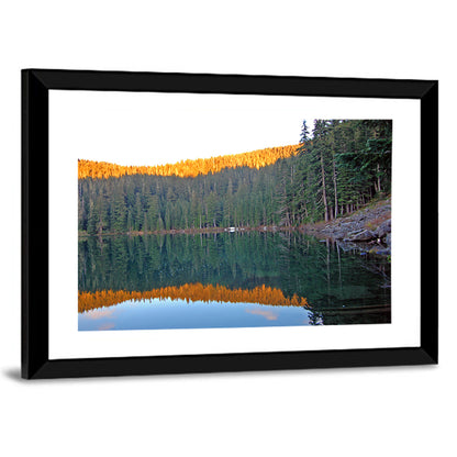 Golden Hour Lake Reflection Wall Art