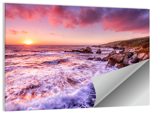 California Coast Sunset Wall Art