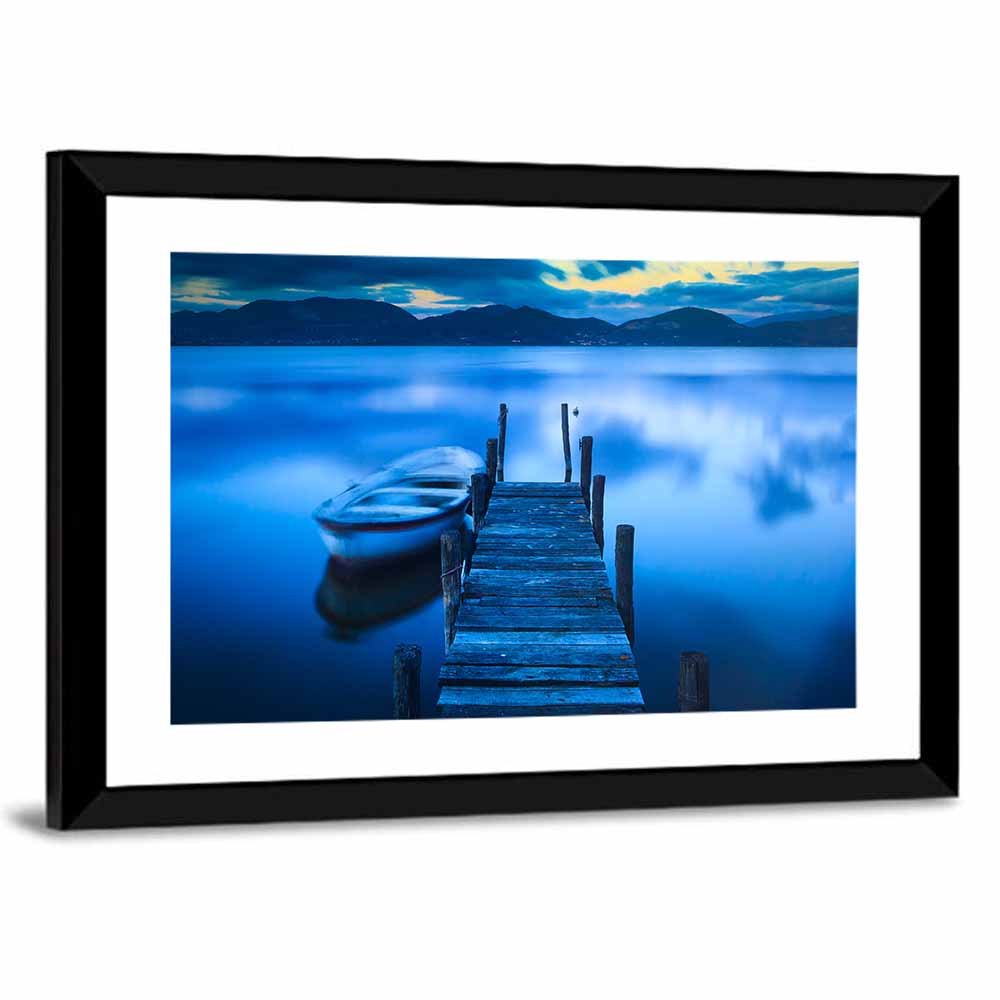 Boat and Wooden Pier Wall Art