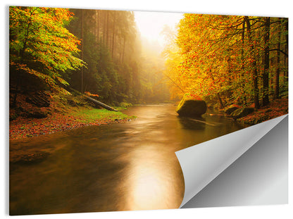 Misty Mountain River Wall Art