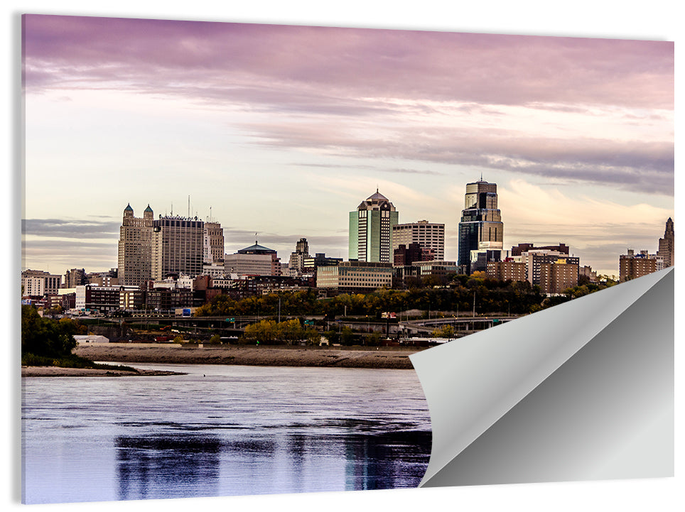 Kansas City Skyline at Dusk Wall Art